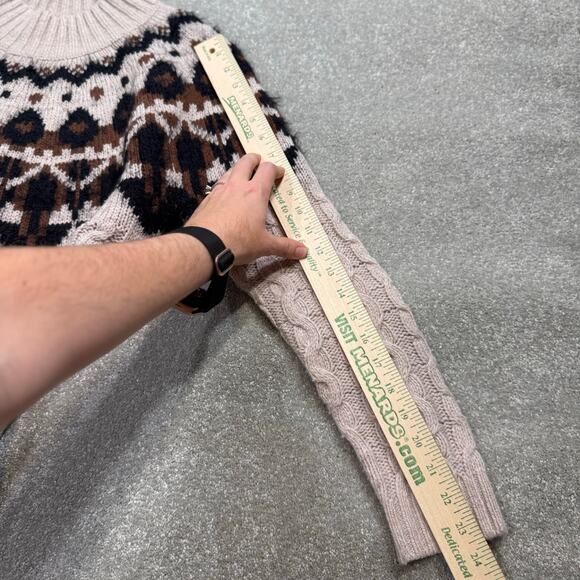 Fat Face Maddie Fair Isle Yoke Wool Blend Mock Neck Jumper Sweater Cableknit 6 - Picture 13 of 14